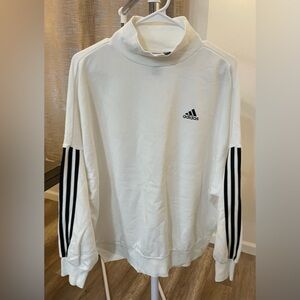 Adidas Womens White Sweatshirt with Black Accents